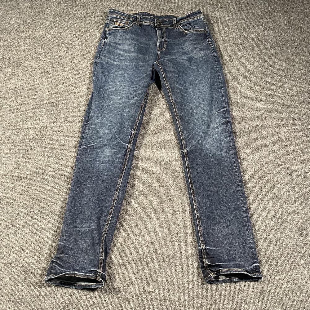 Men's Straight Fit Blue Jeans - Classic Denim